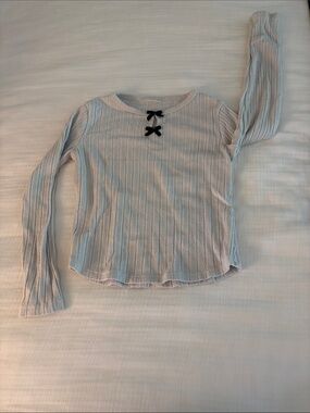 Abercrombie & Fitch Cream Ribbed Knit Top
